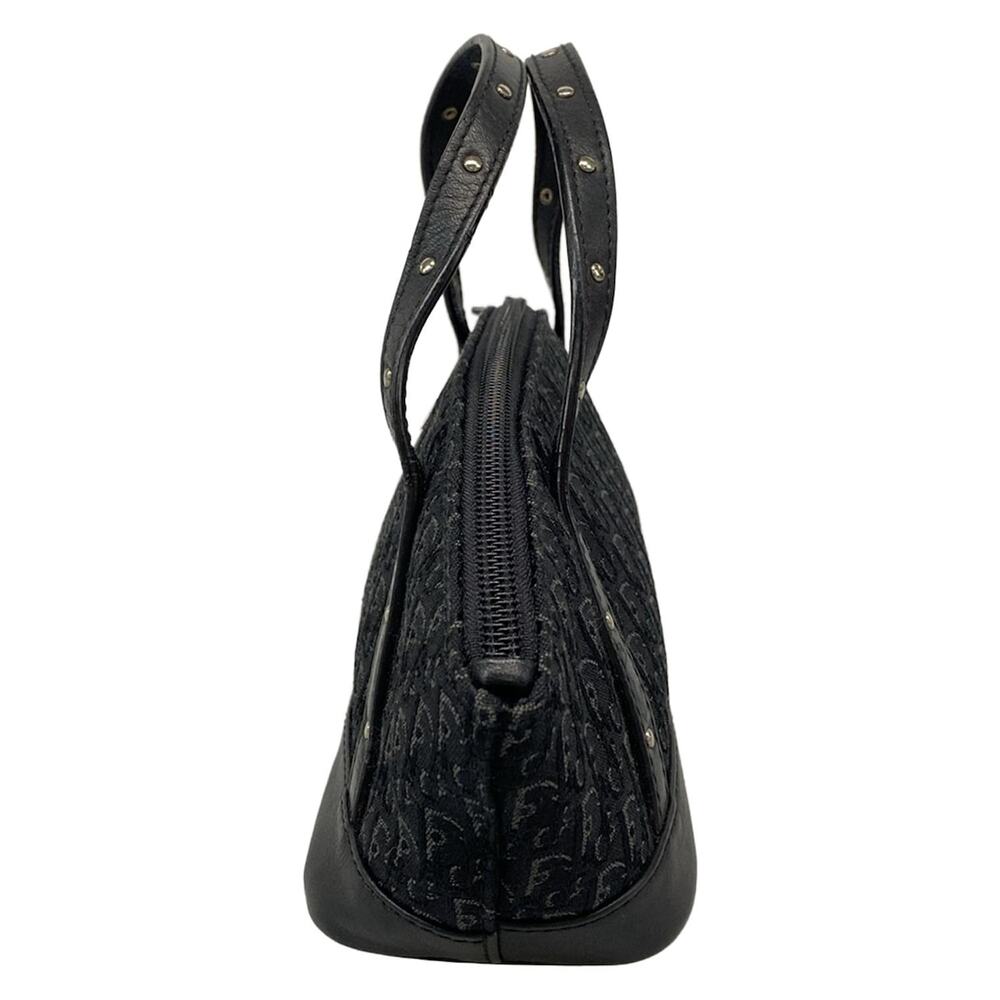 Christian Dior DIOR/ChristianDior Trotteur Handbag Black Dark Gray Jacquard - Picture 4 of 15